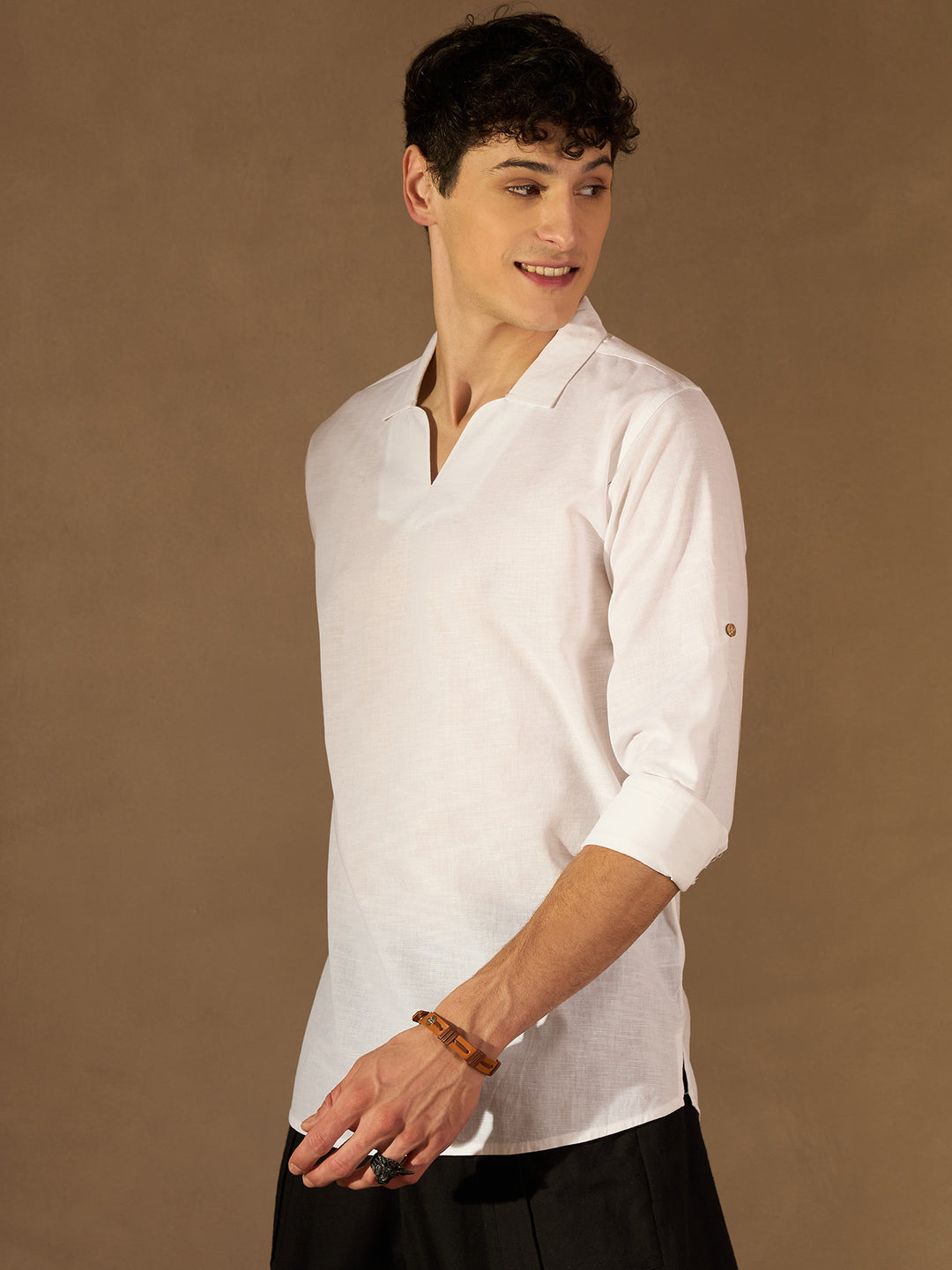 Men White Comfort Fit Kurta