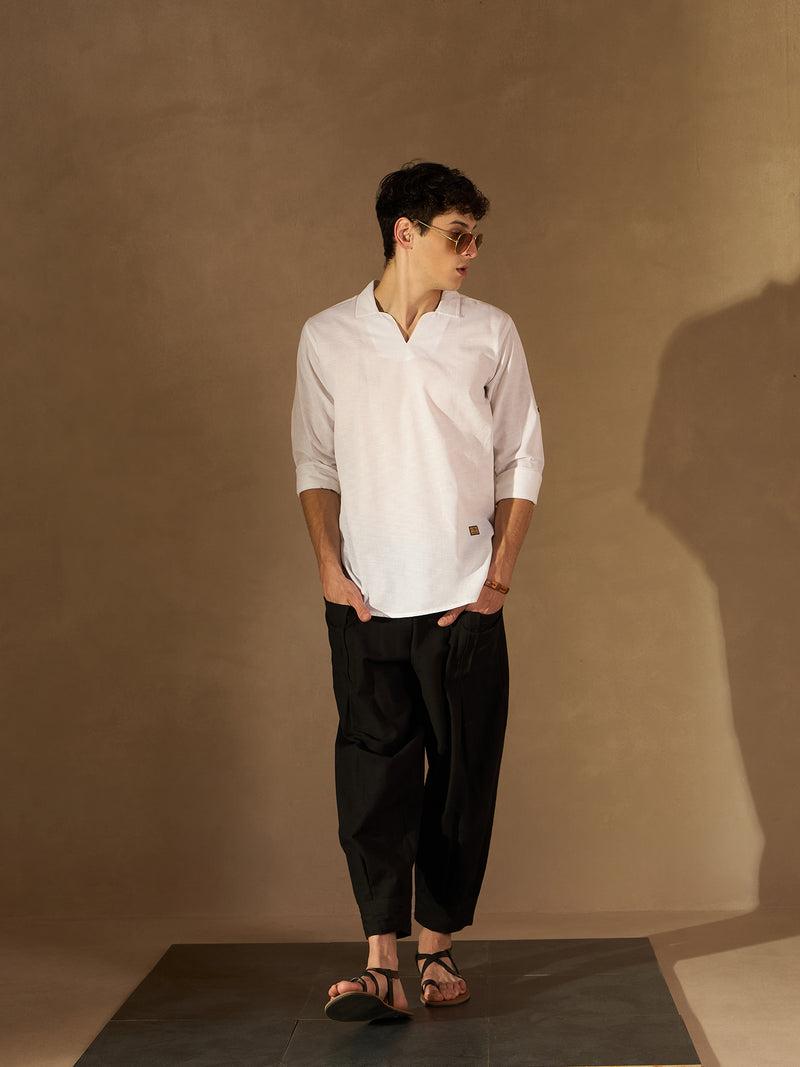 Men White Comfort Fit Kurta