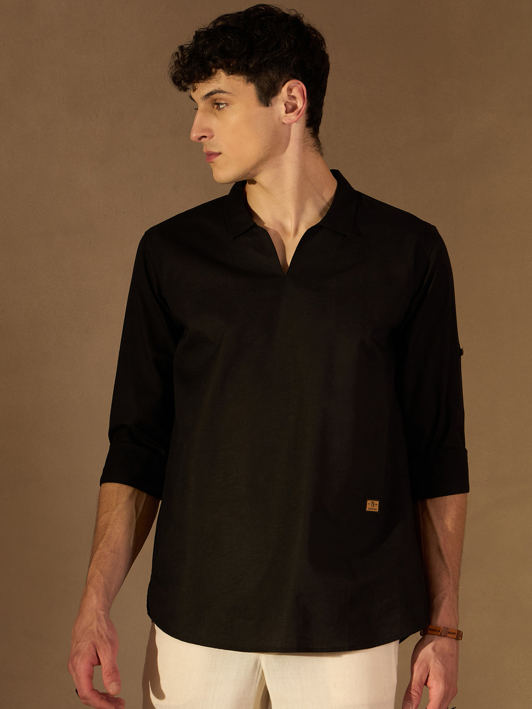 Men Black Comfort Fit Kurta