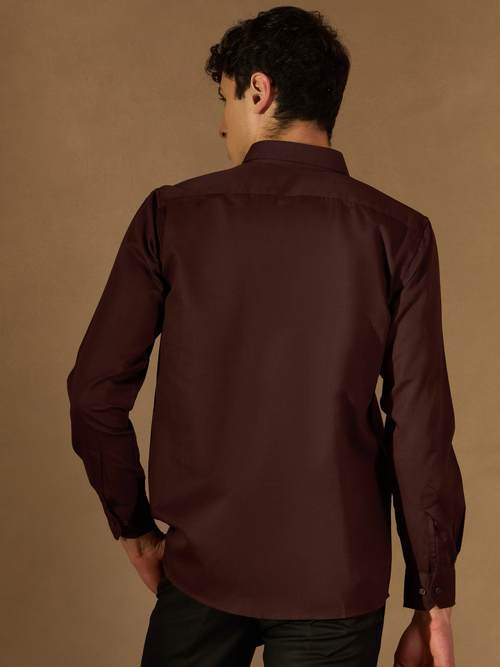 DENNISON Men Brown Formal Shirt