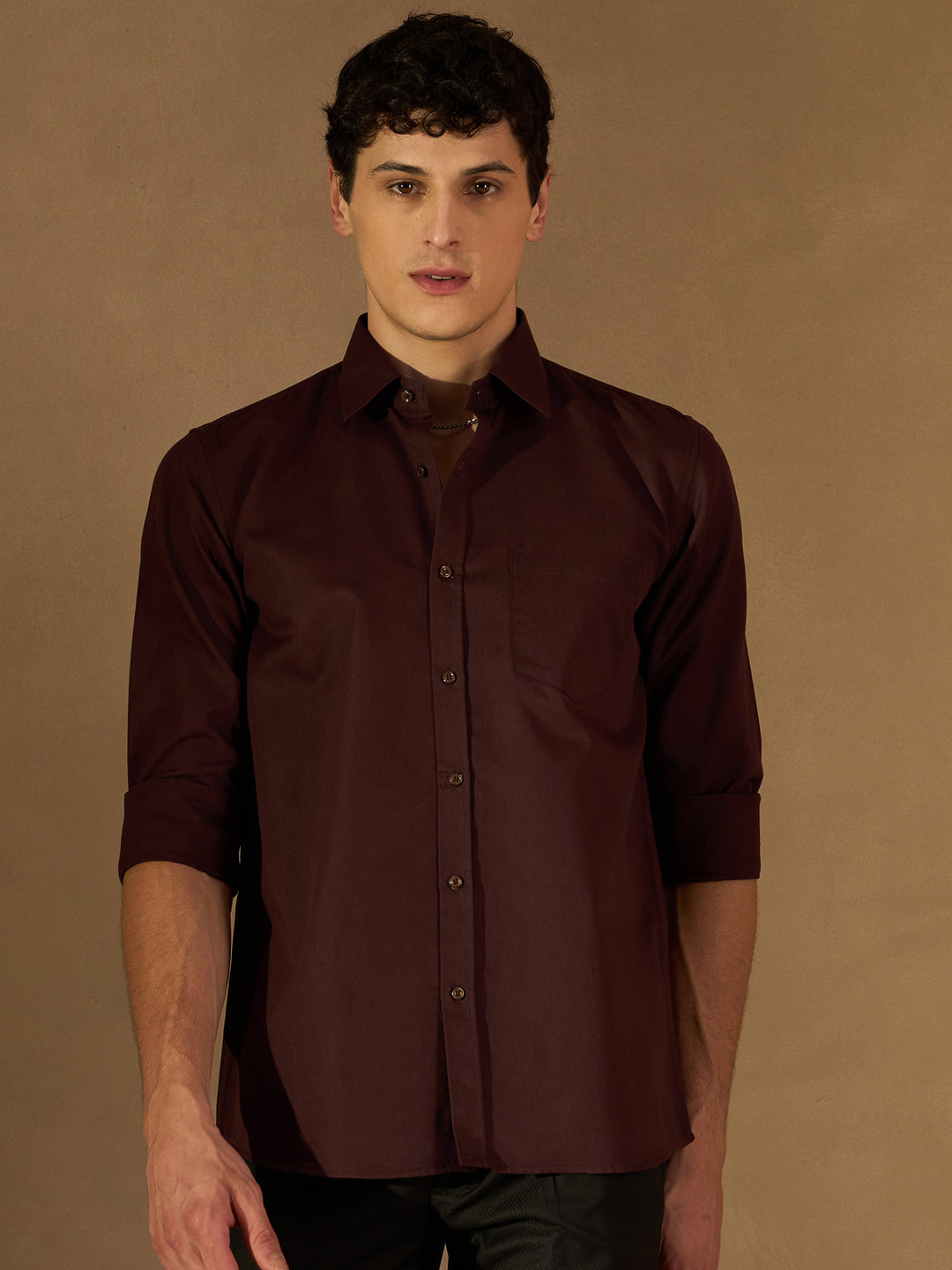 DENNISON Men Brown Formal Shirt