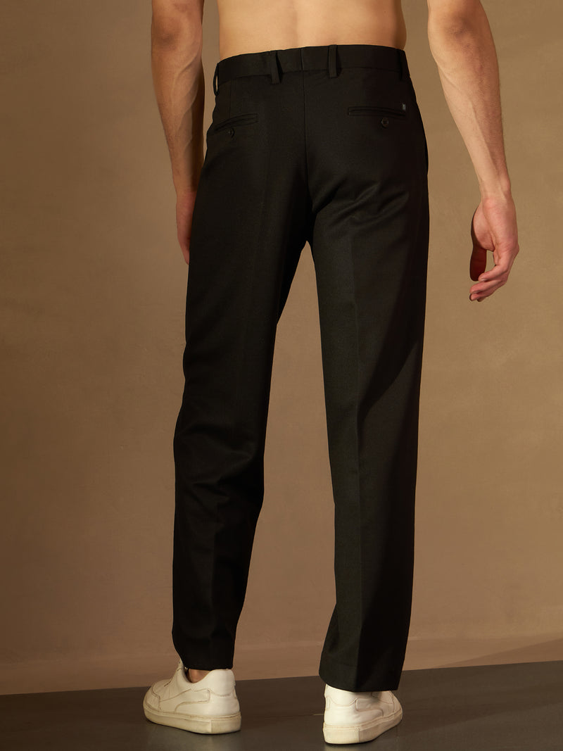 Men's Black Korean Loose Fit Trouser