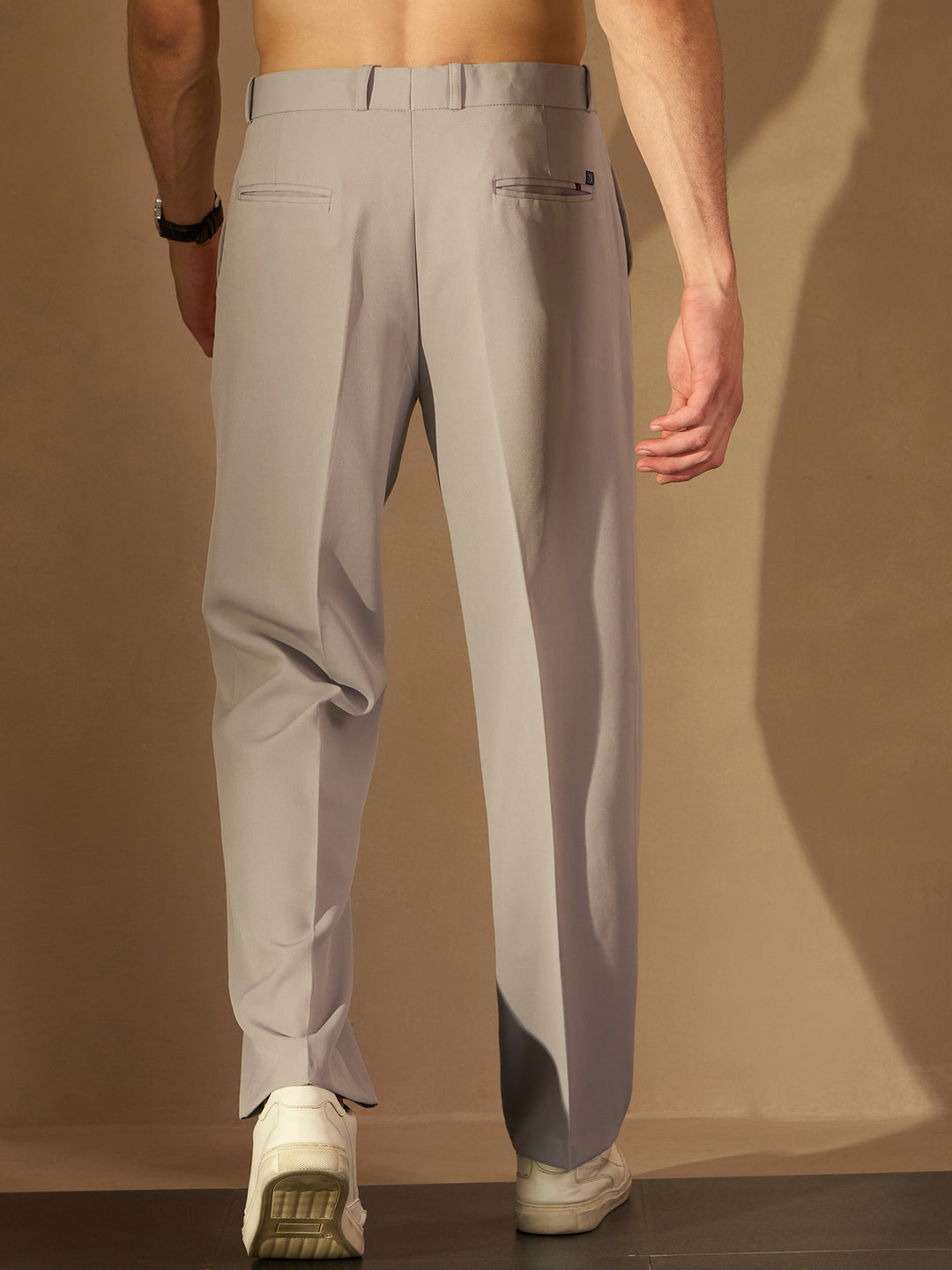 Men's Light Grey Korean Baggy Loose Fit Trouser