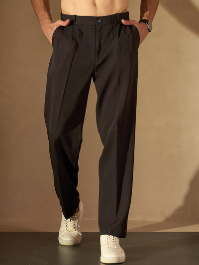 Dark Brown: Baggy Fit Korean Trouser