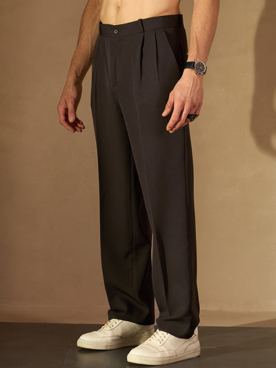 Dark Brown: Baggy Fit Korean Trouser
