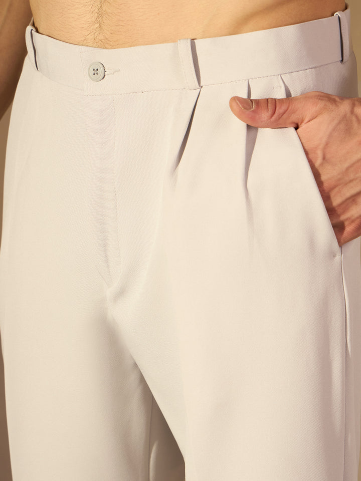 Men's Ice Grey Korean Baggy Loose Fit Trouser
