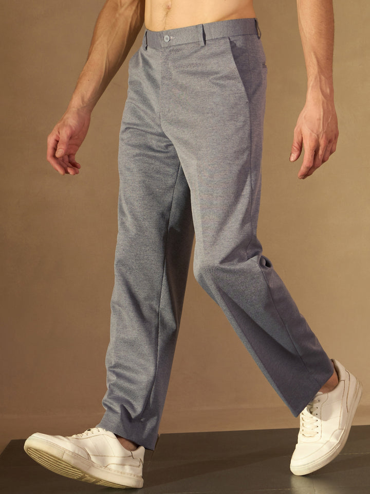 Men's Grey Korean Loose Fit Trouser