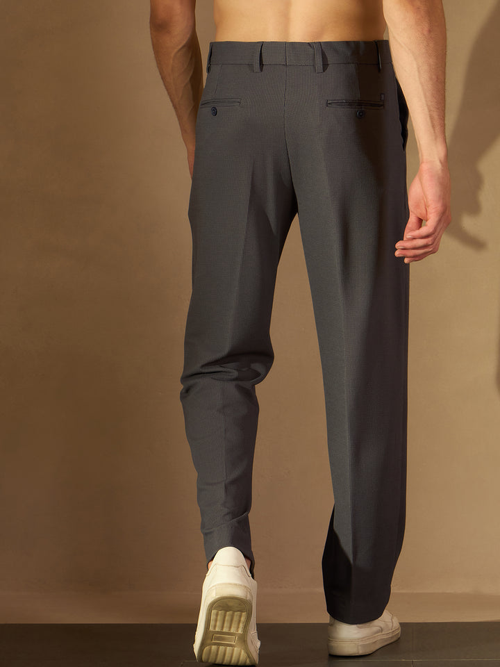 Men's Grey Korean Loose Fit Trouser