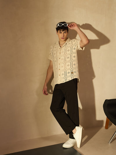 Men's Black Korean Loose Fit Trouser