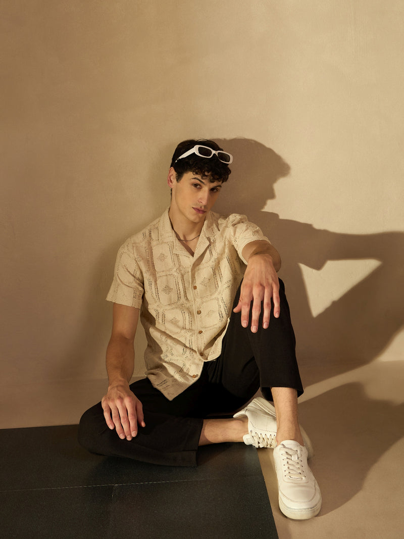 Men's Black Korean Loose Fit Trouser