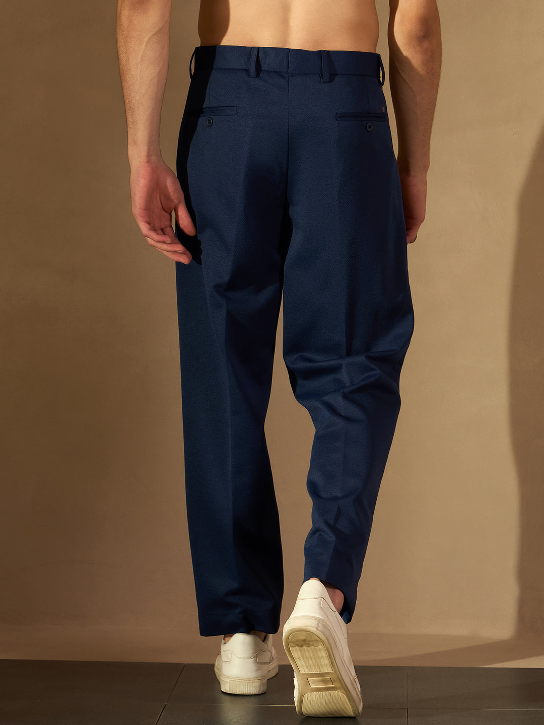 Men's Navy Blue Loose Fit Trouser