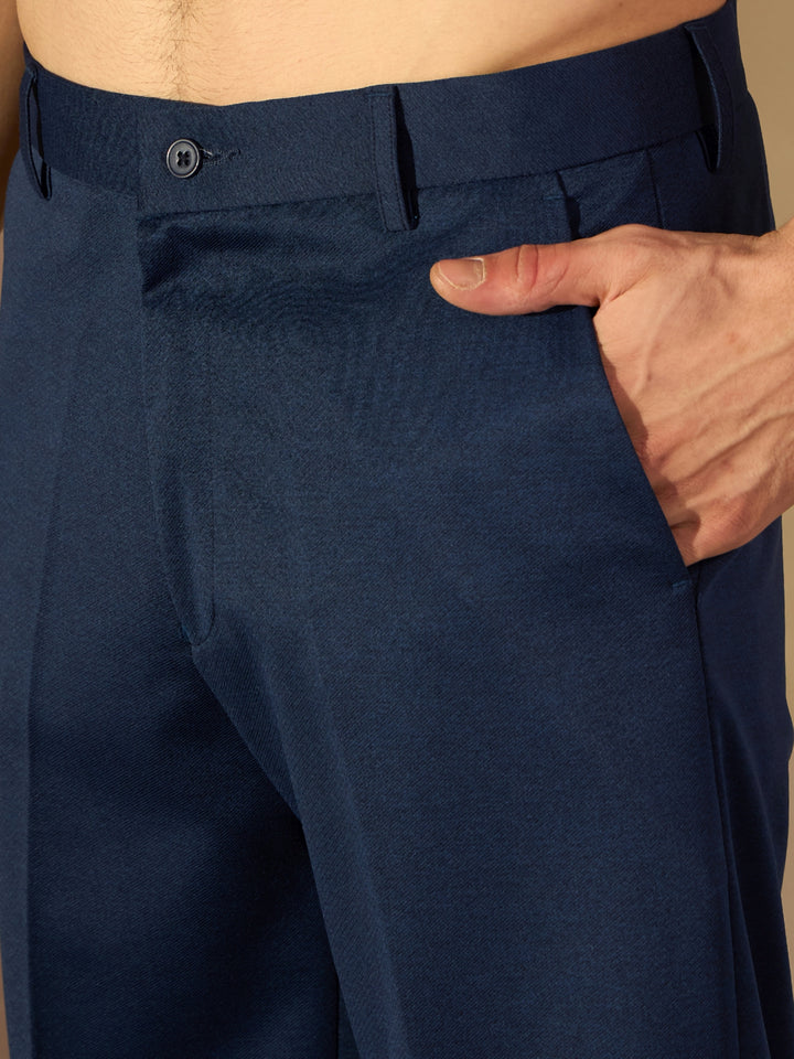 Men's Navy Blue Loose Fit Trouser