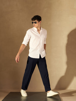 Men's Korean Baggy Fit Navy Blue Trouser