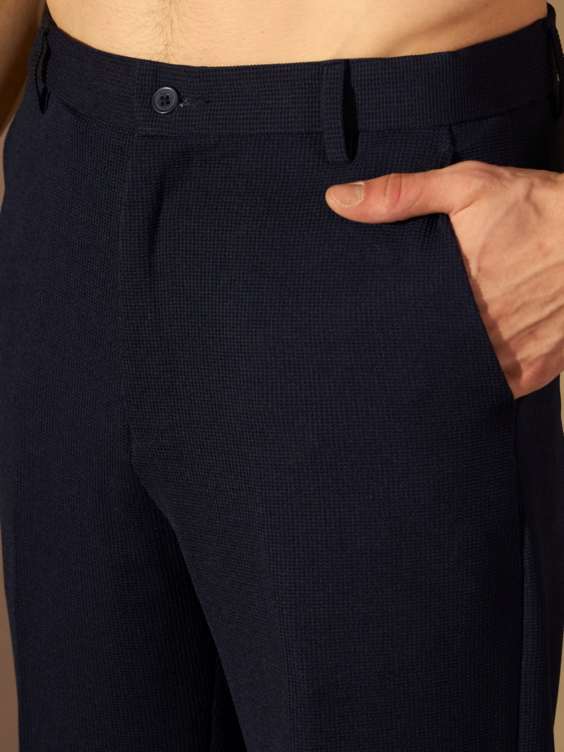 Men's Korean Baggy Fit Navy Blue Trouser