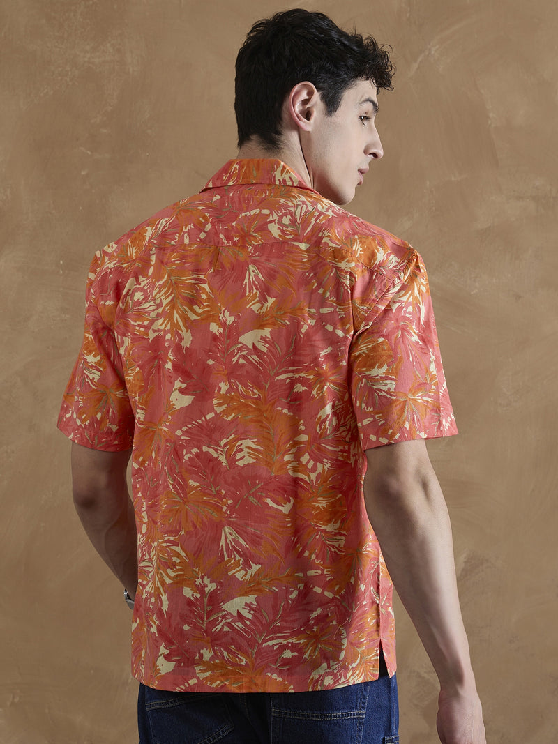 Orange & Cream: Tropical Printed Shirt