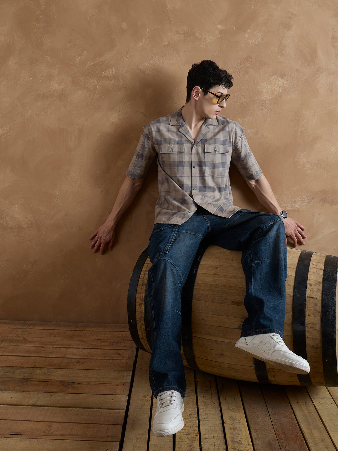 Blue: Baggy Fit Cargo Jeans