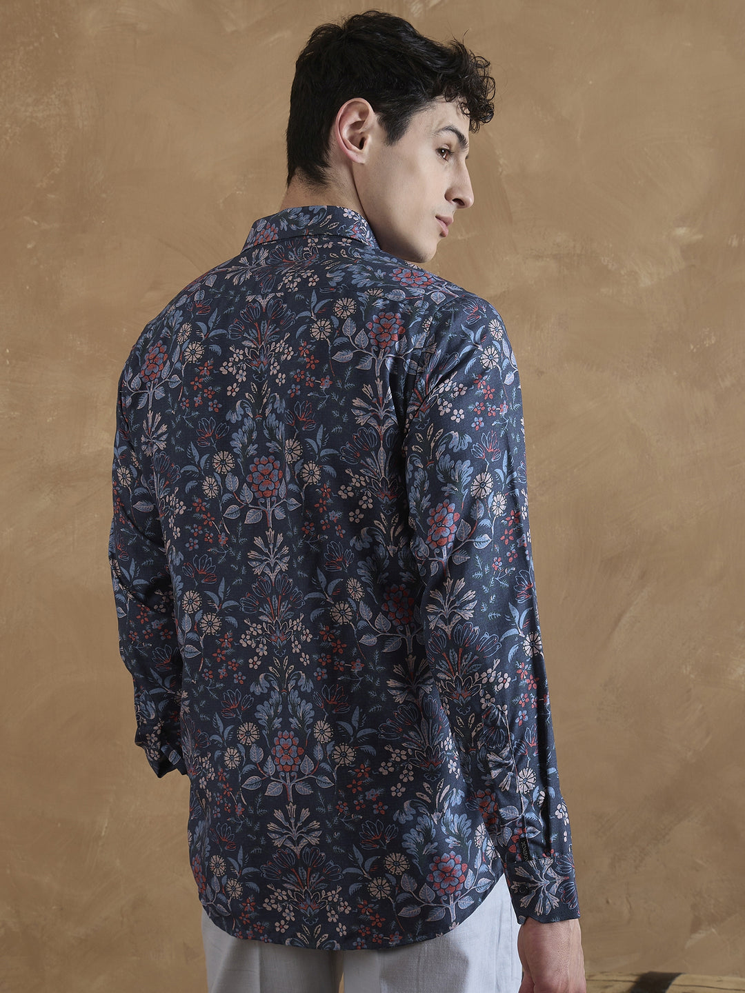 Blue: Floral Printed Shirt