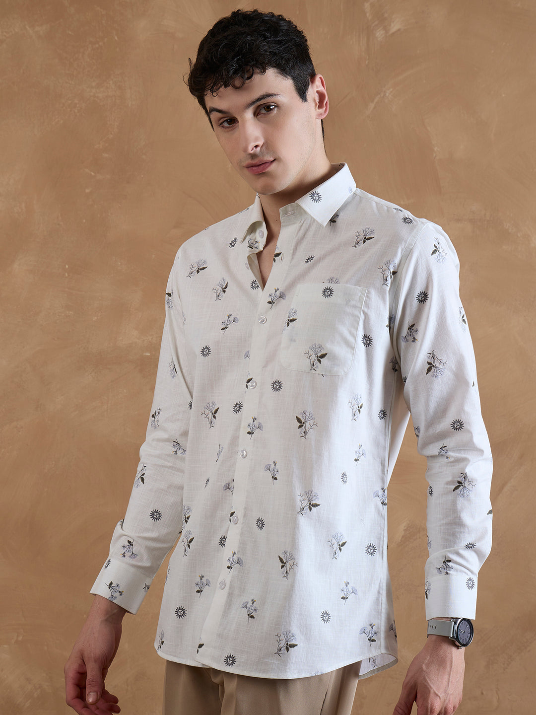Off White: Floral Printed Shirt