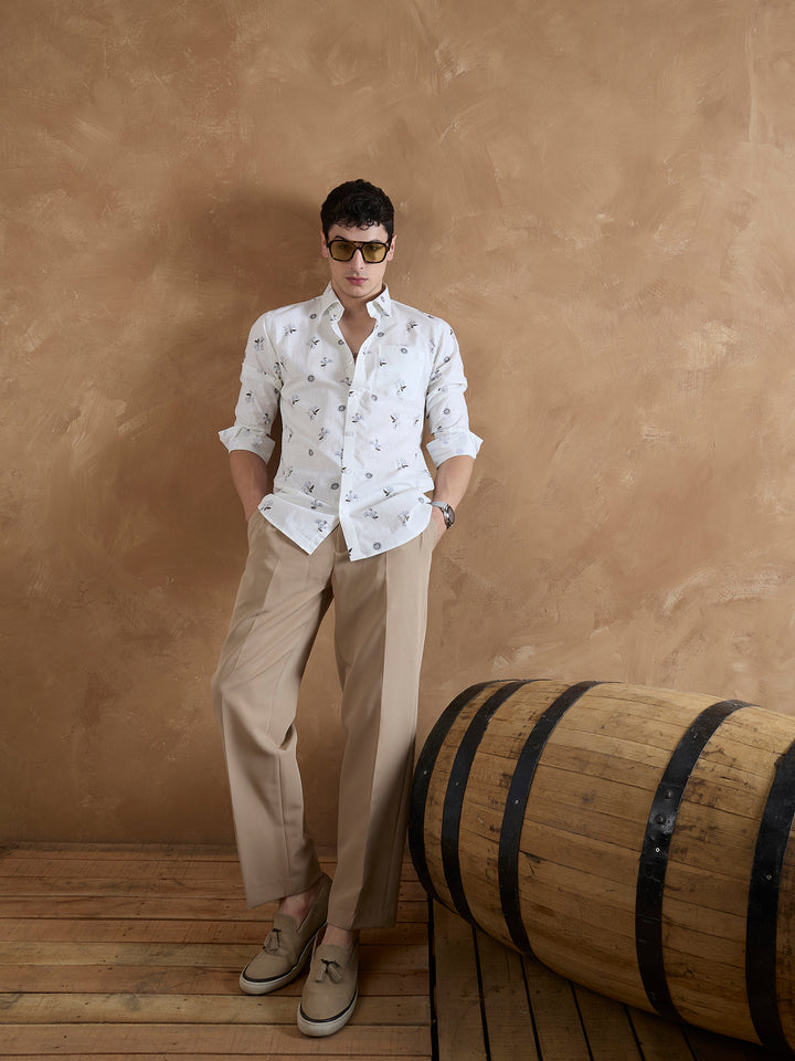 Off White: Floral Printed Shirt