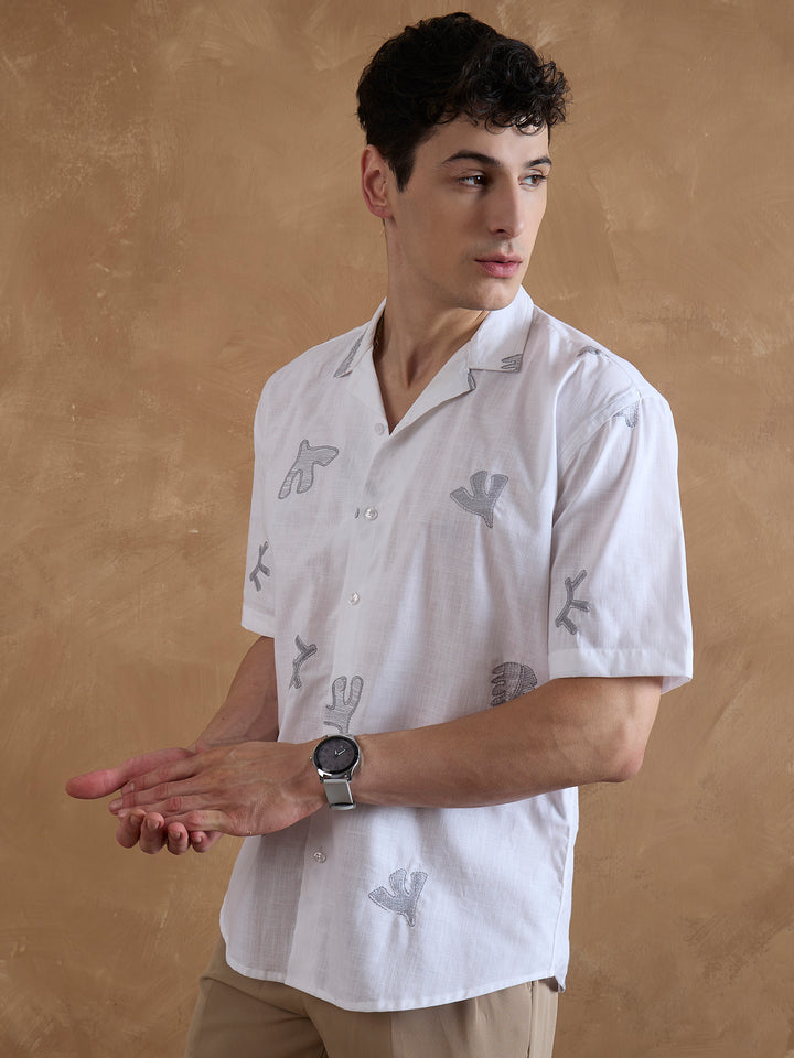 White: Embroidered Shirt