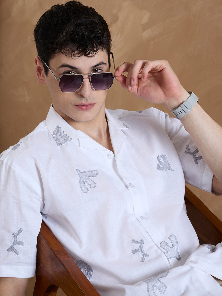 White: Embroidered Shirt