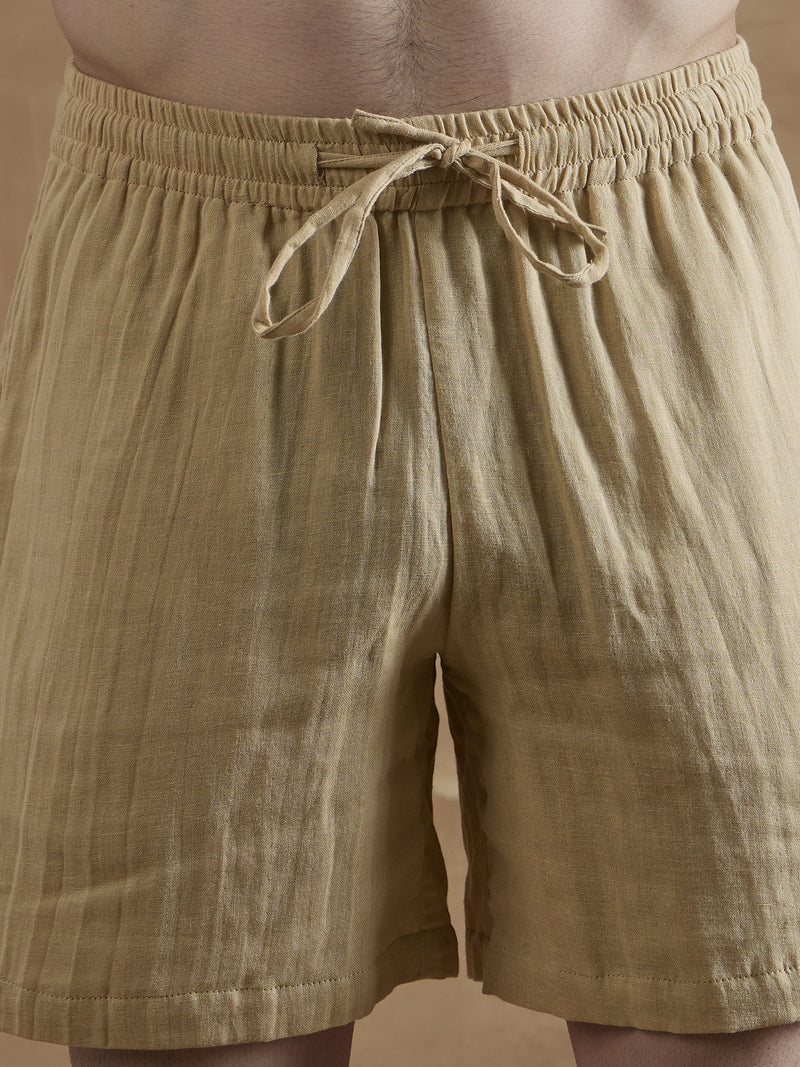 Beige: Double Gauge Muslin Coord Set