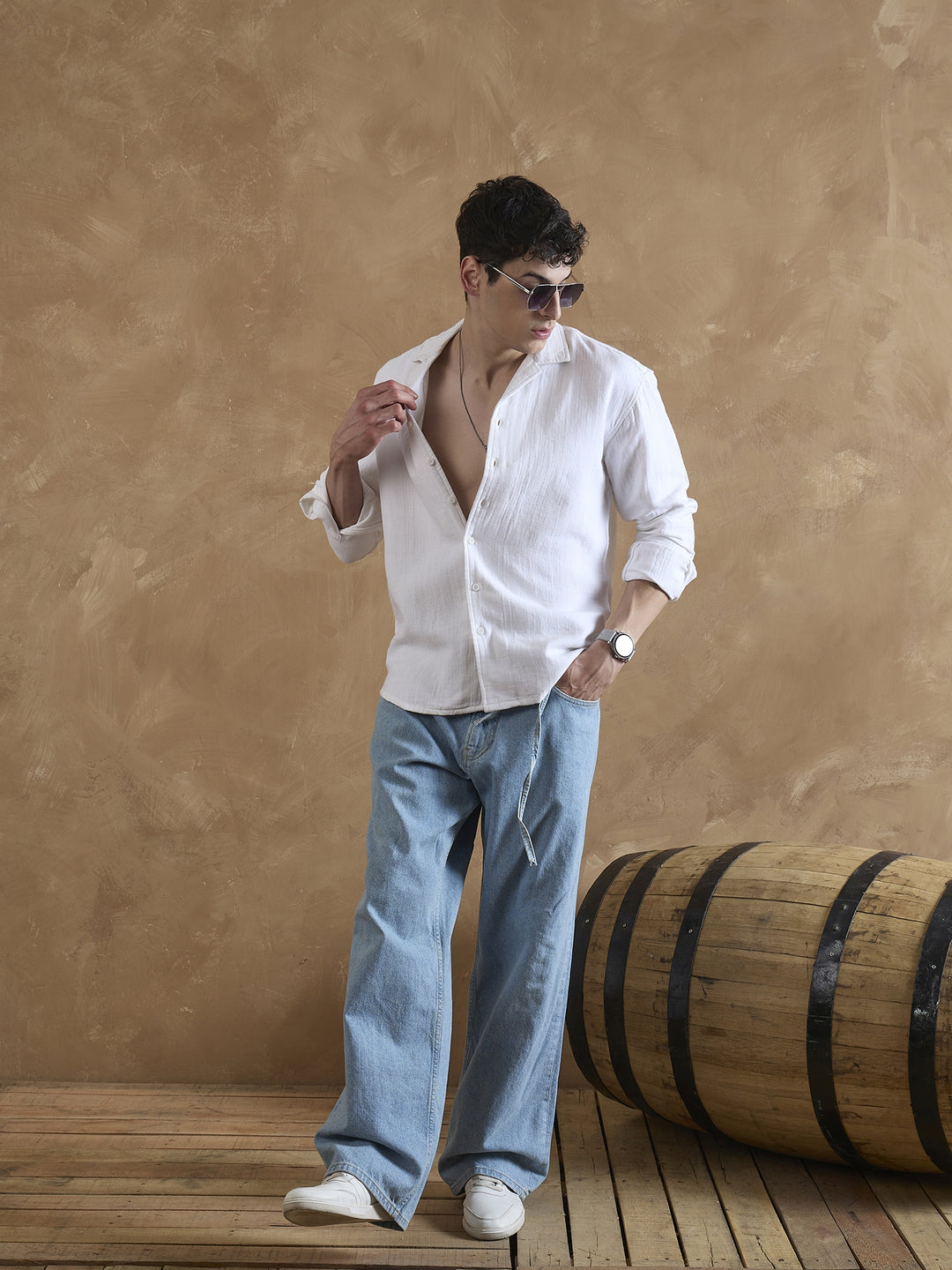 White: Muslin Double Gauze Shirt