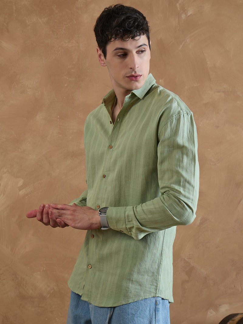 Green: Self Design Shirt