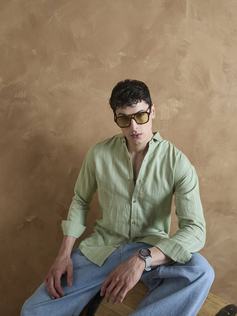 Green: Self Design Shirt