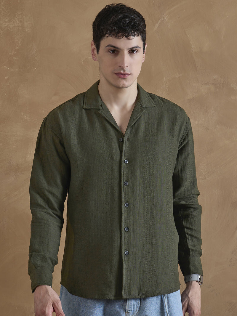 Olive: Full Sleeves Muslin Shirt