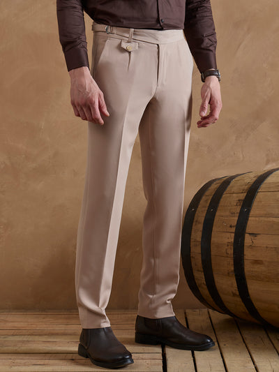 Beige: Adjustable Fastening Gurkha Trouser