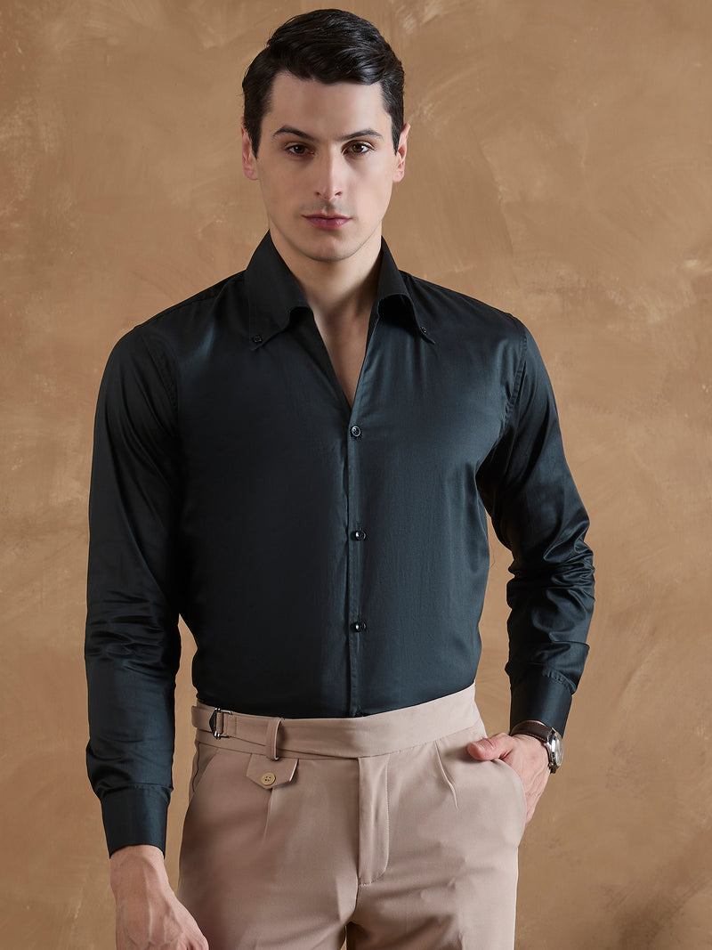 Bottle Green: Cooper Collar Shirt