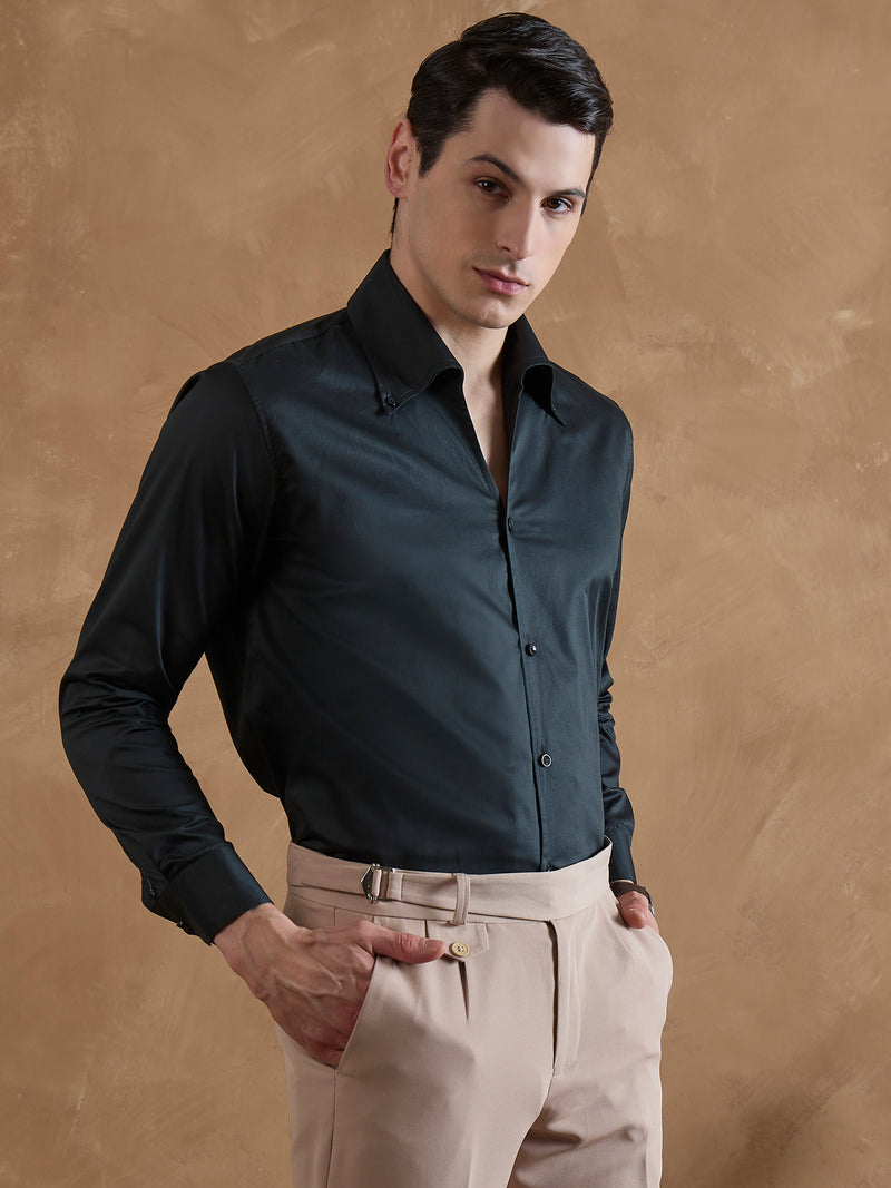 Bottle Green: Cooper Collar Shirt