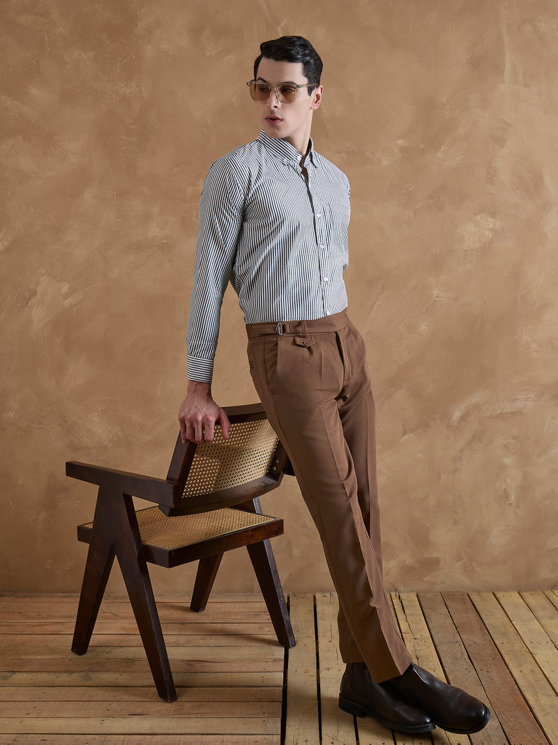 Dark Brown: Adjustable Fastening Gurkha Trouser
