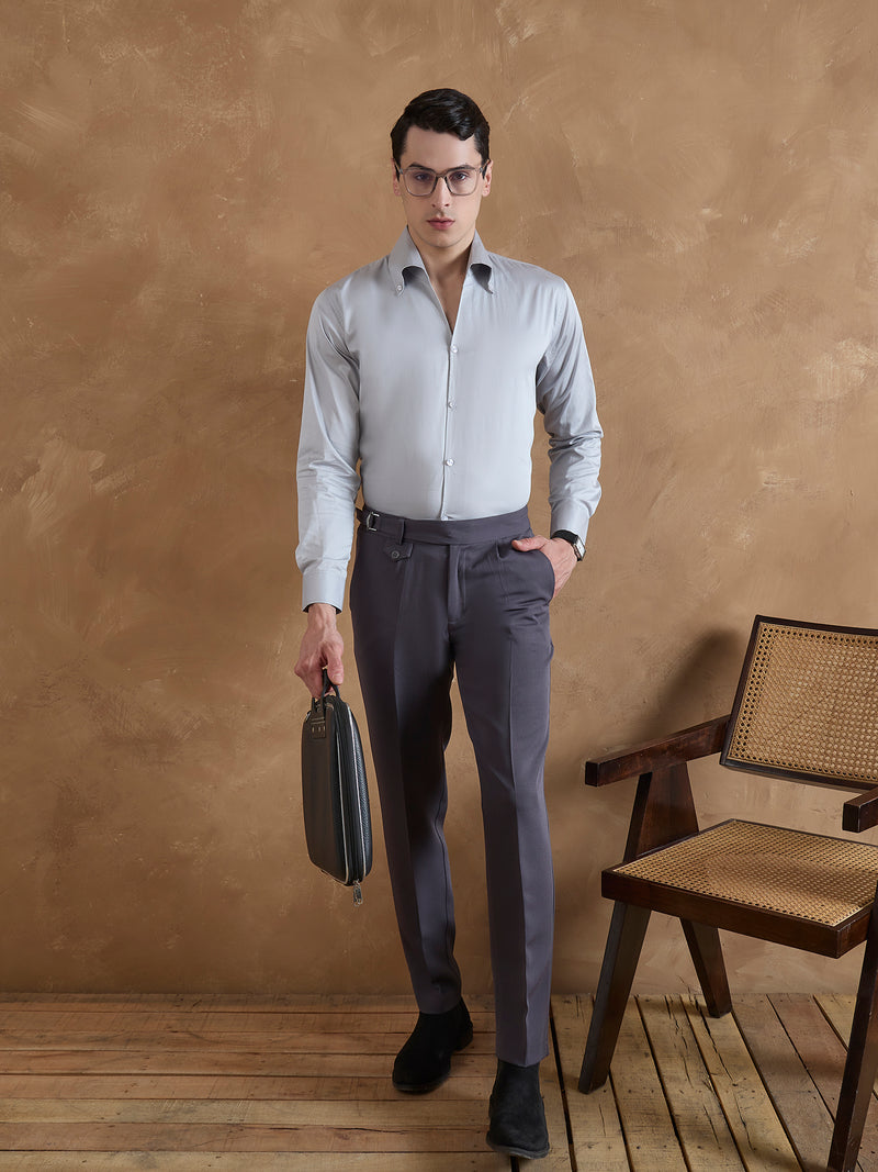 Steel Grey: Adjustable Fastening Gurkha Trouser
