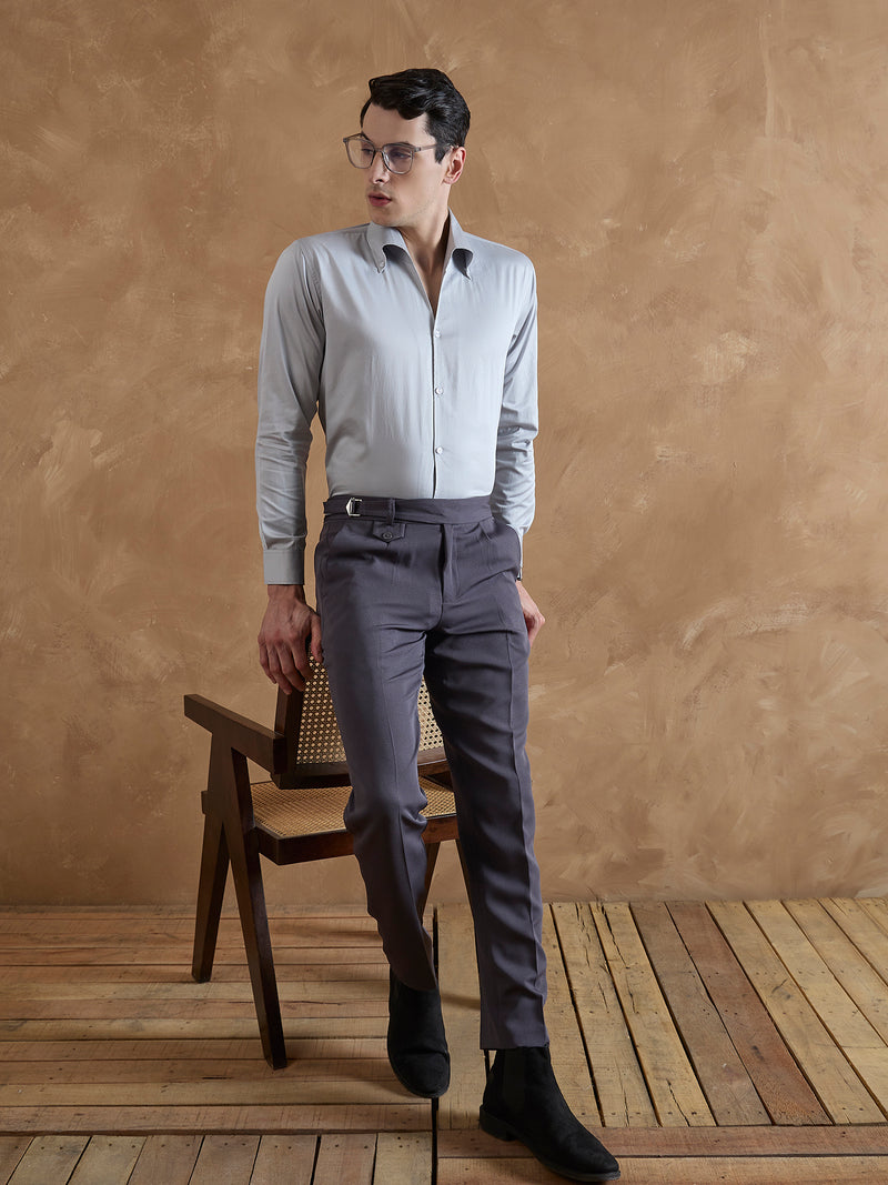 Steel Grey: Adjustable Fastening Gurkha Trouser