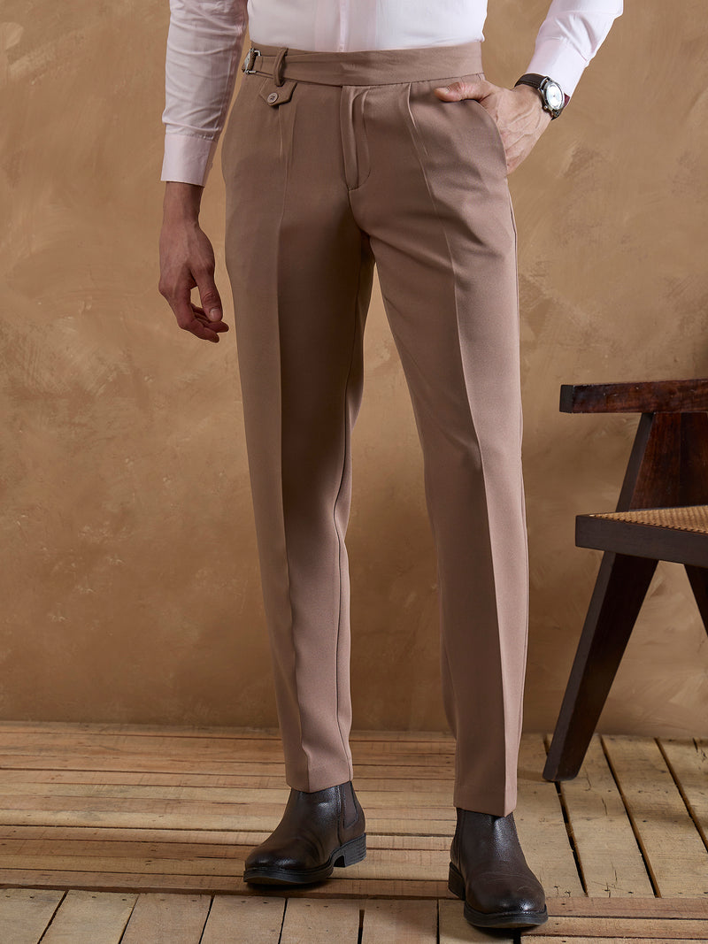 Choco Brown: Adjustable Fastening Gurkha Trouser