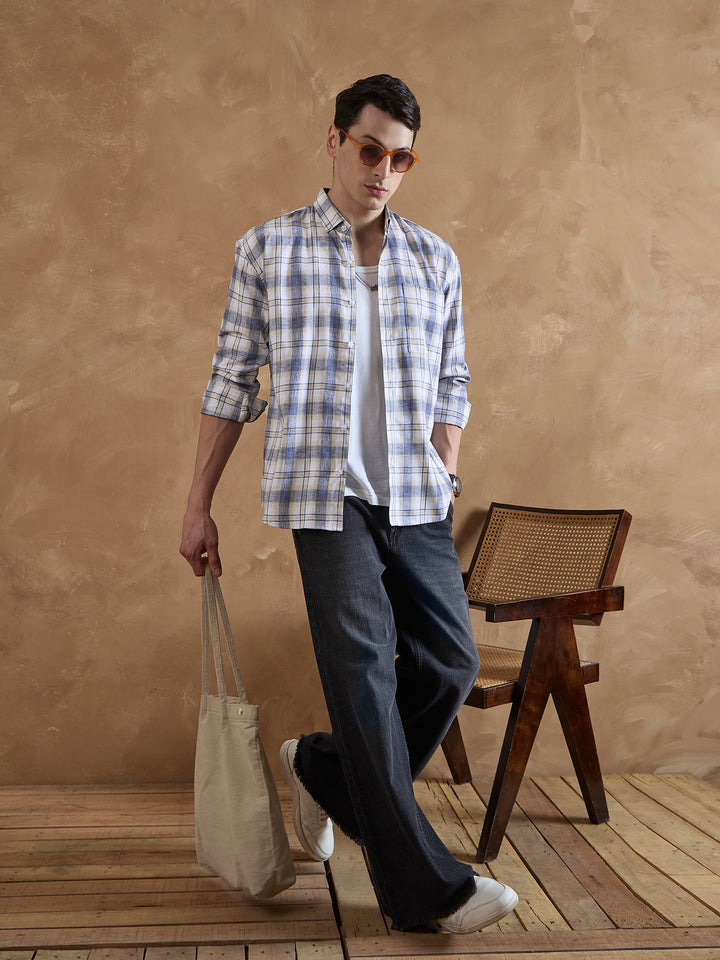 Blue & White: Checkered Shirt