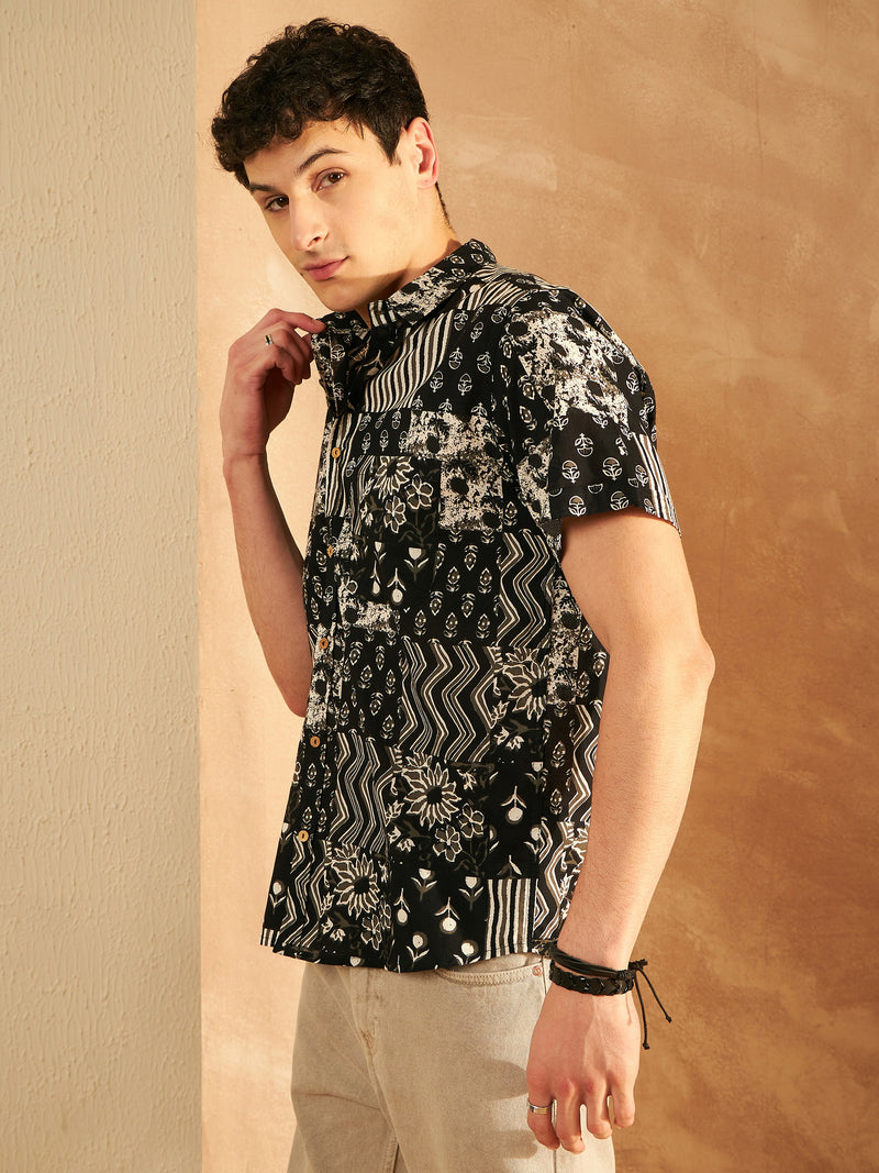 Men's Printed Lightweight Thin Cotton Shirt