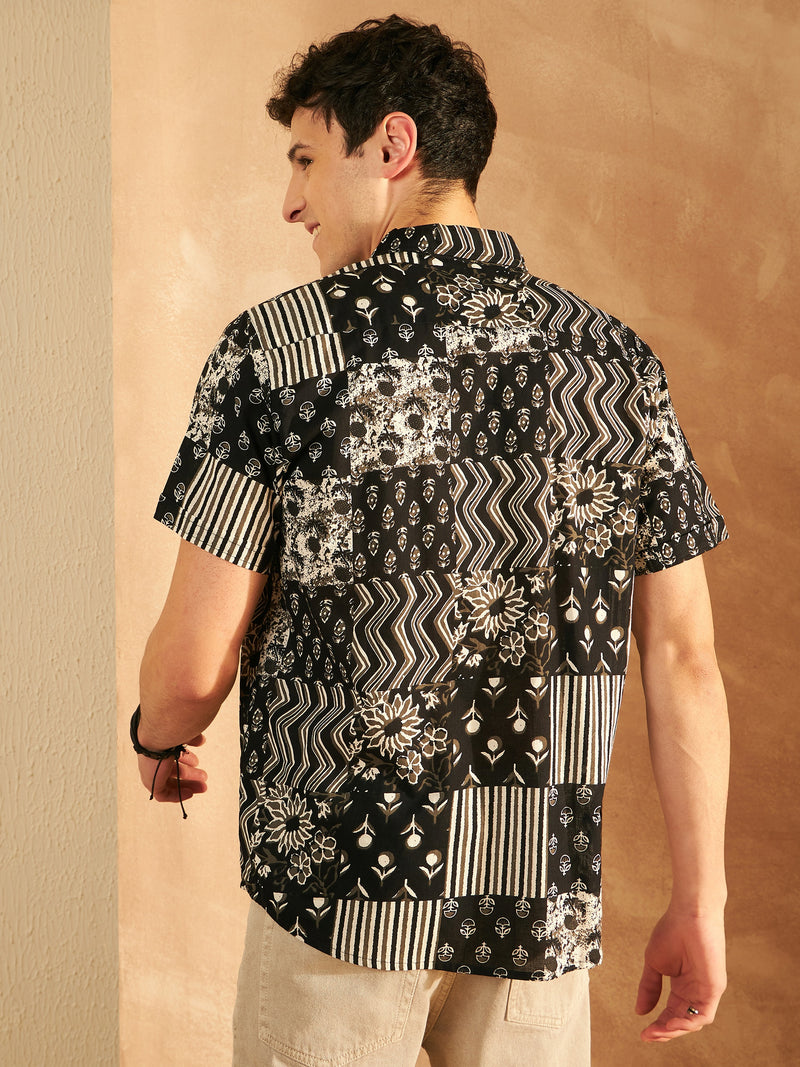 Men's Printed Lightweight Thin Cotton Shirt
