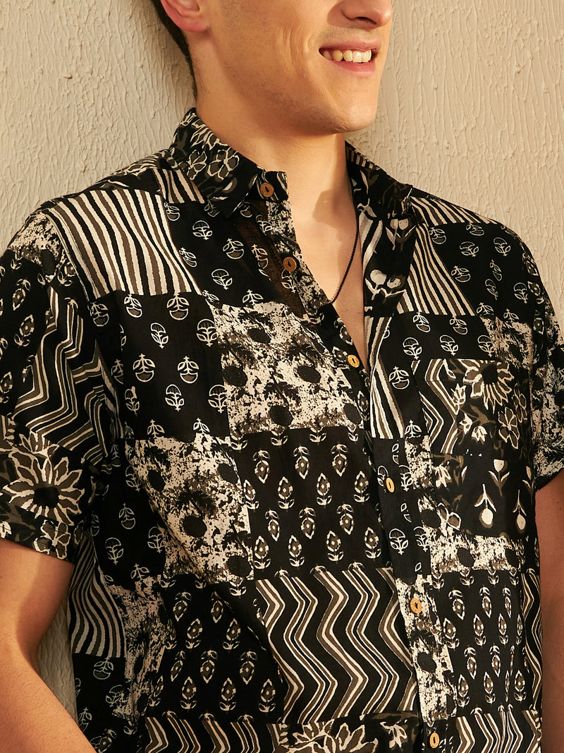 Men's Printed Lightweight Thin Cotton Shirt