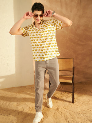 Dennison men's brown mom fit jeans front view