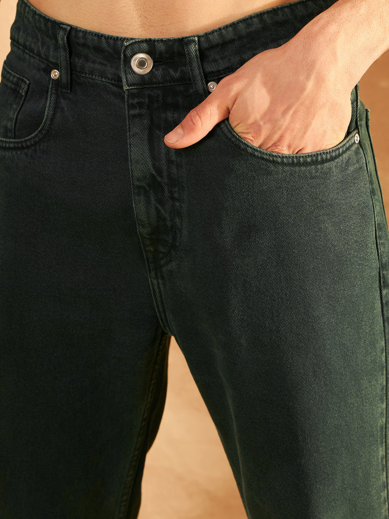 Dark Green Mom Fit Jeans