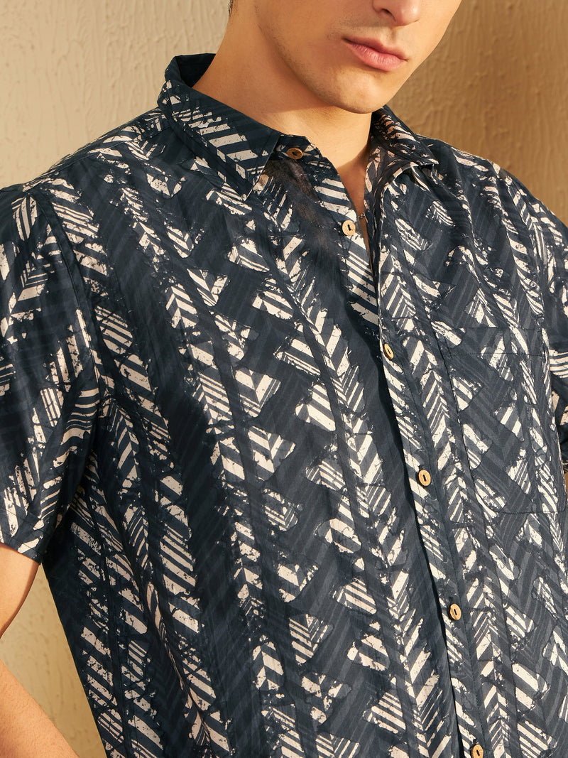 Men's Printed Lightweight Thin Cotton Shirt