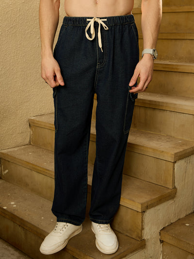 Dark Blue: Korean Baggy Cargo Jeans