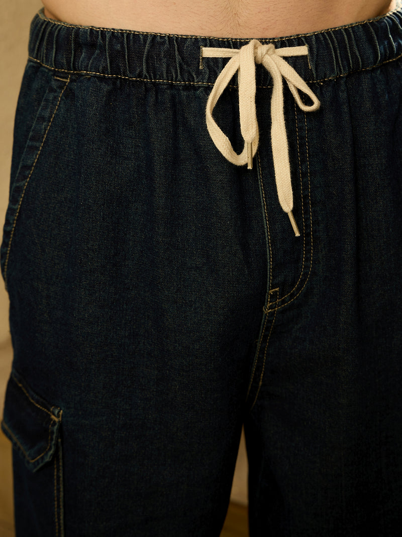 Dark Blue: Korean Baggy Cargo Jeans
