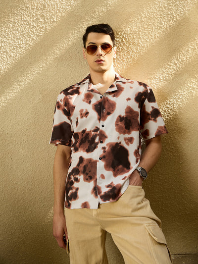 Abstract Printed Oversized Shirt