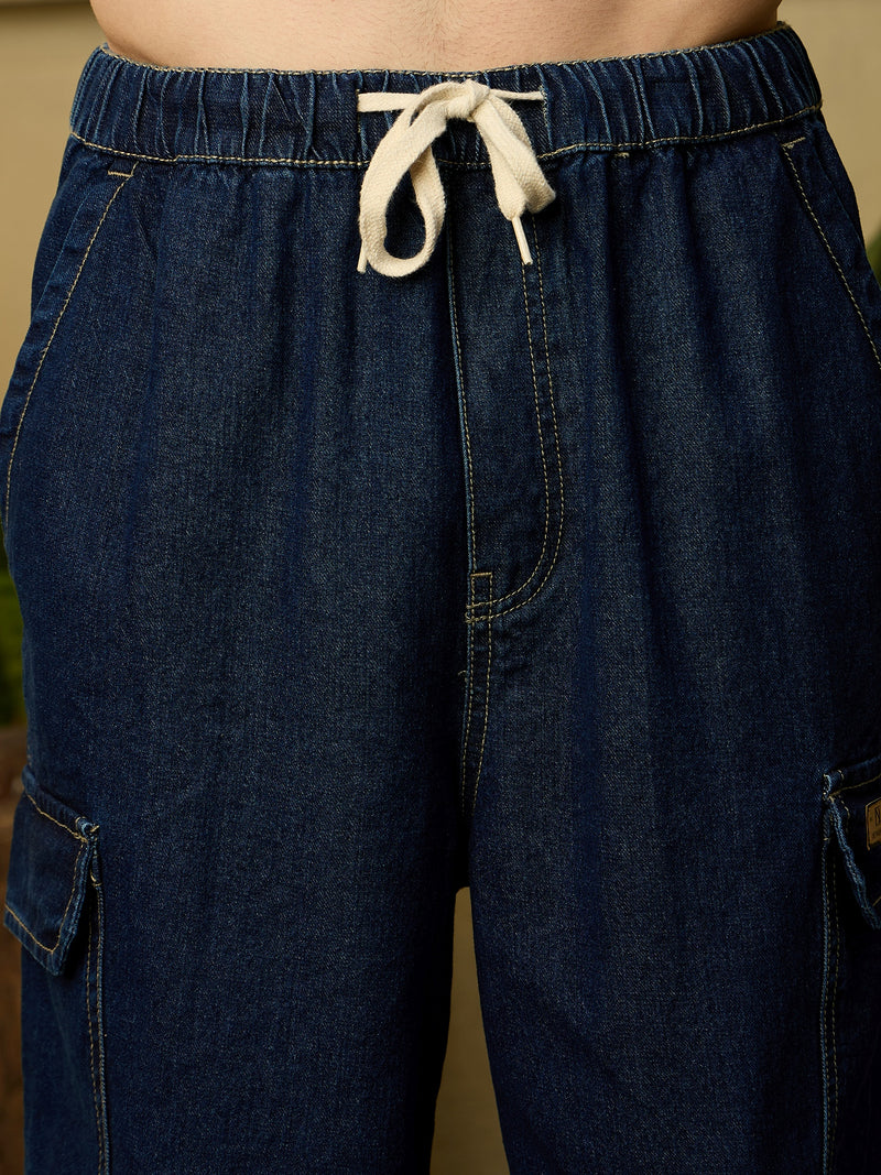 Dark Blue: Korean Baggy Cargo Jeans