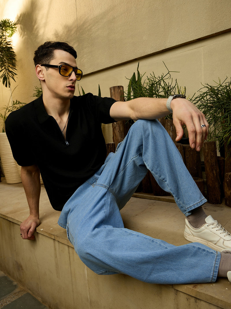 Light Blue: Korean Baggy Cargo Jeans