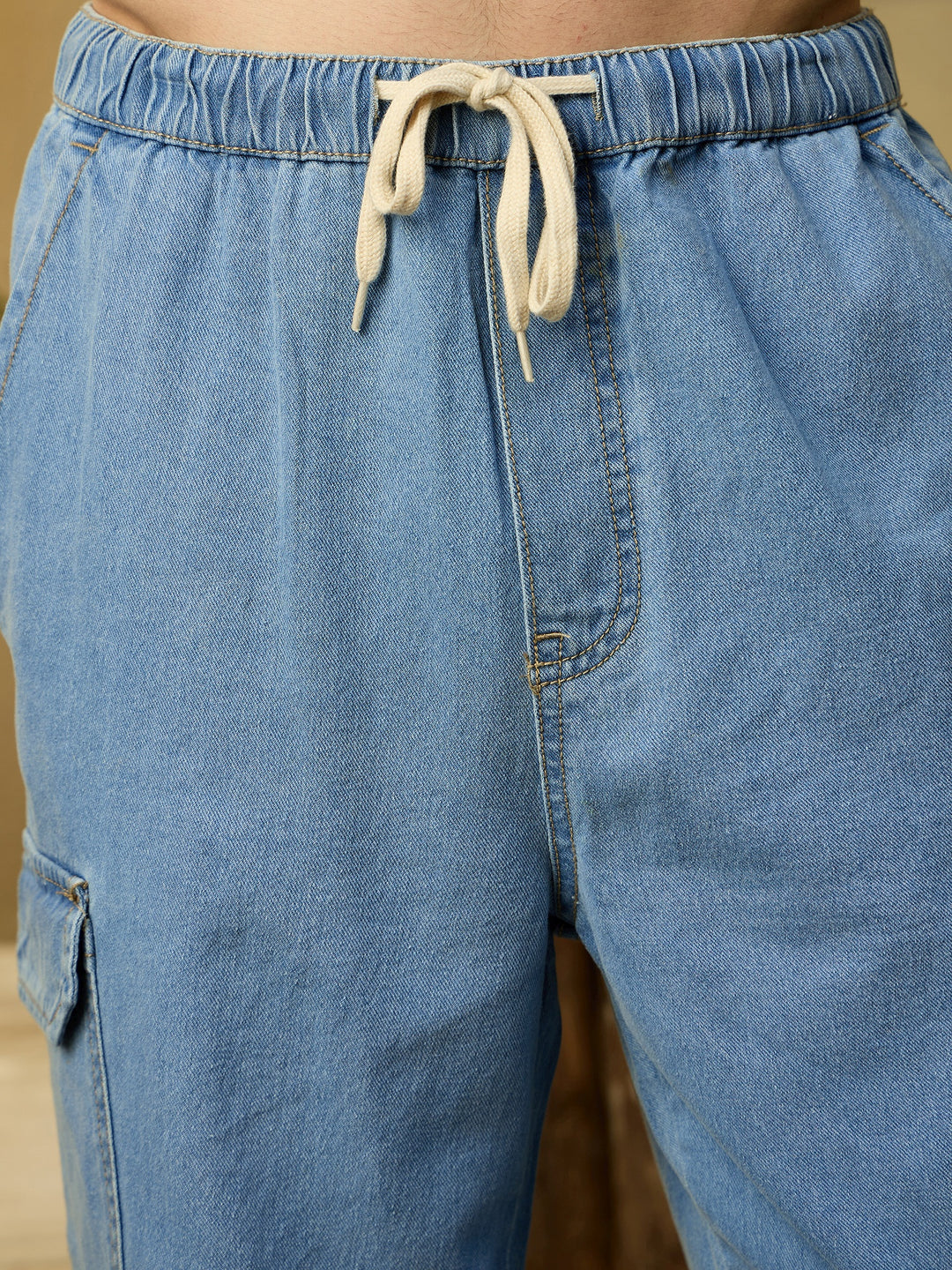 Light Blue: Korean Baggy Fit Cargo Jeans